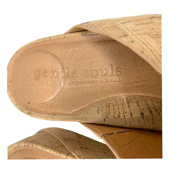 Gentle Souls x Kenneth Cole Gisele Two Strap Cork Wedge Sandals Women's Sz 10 - Picture 7 of 11